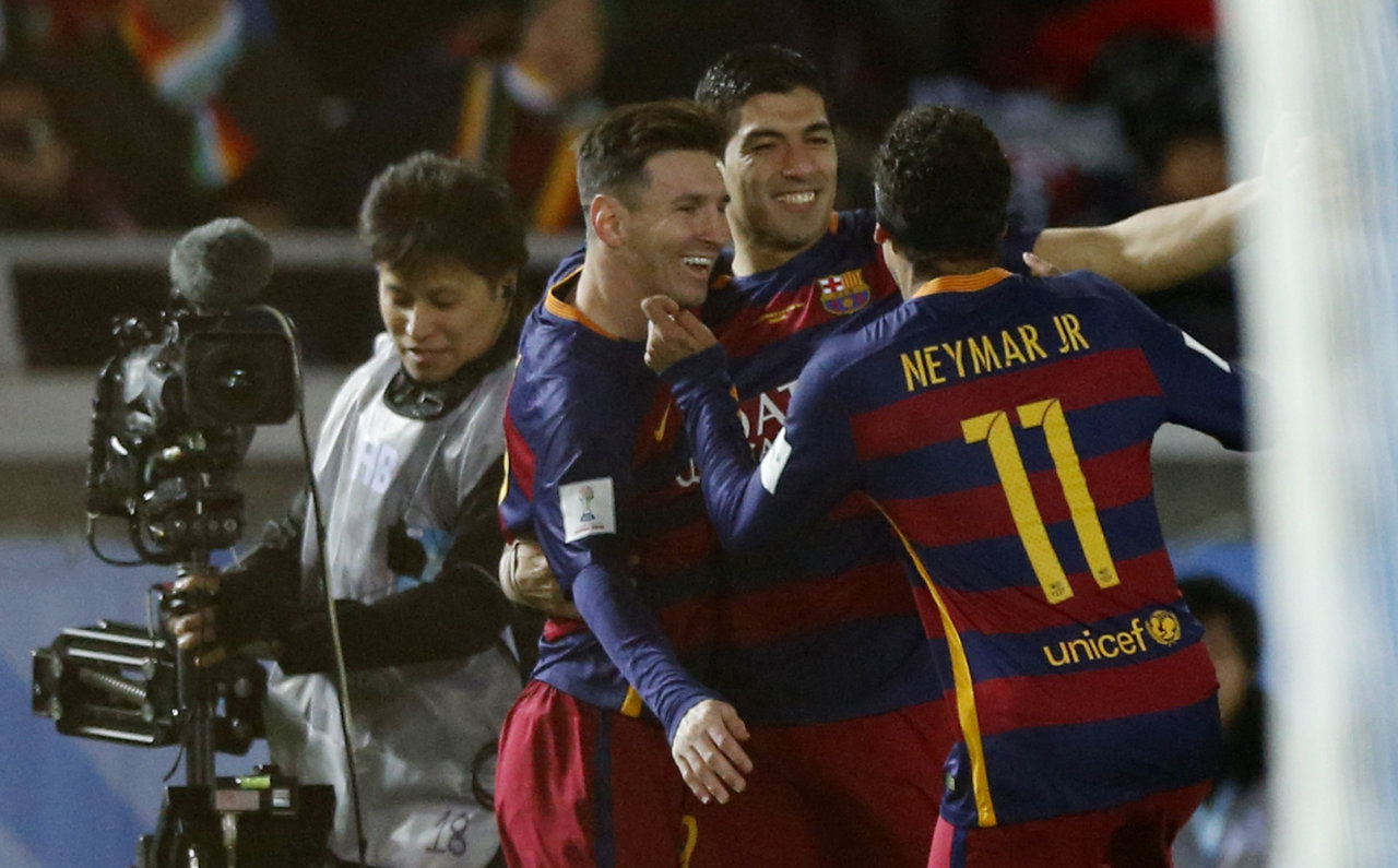 Bộ ba (từ trái sang) Messi, Suarez và Neymar sẽ giúp Barca tìm lại mạch thắng - Ảnh: Reuters
