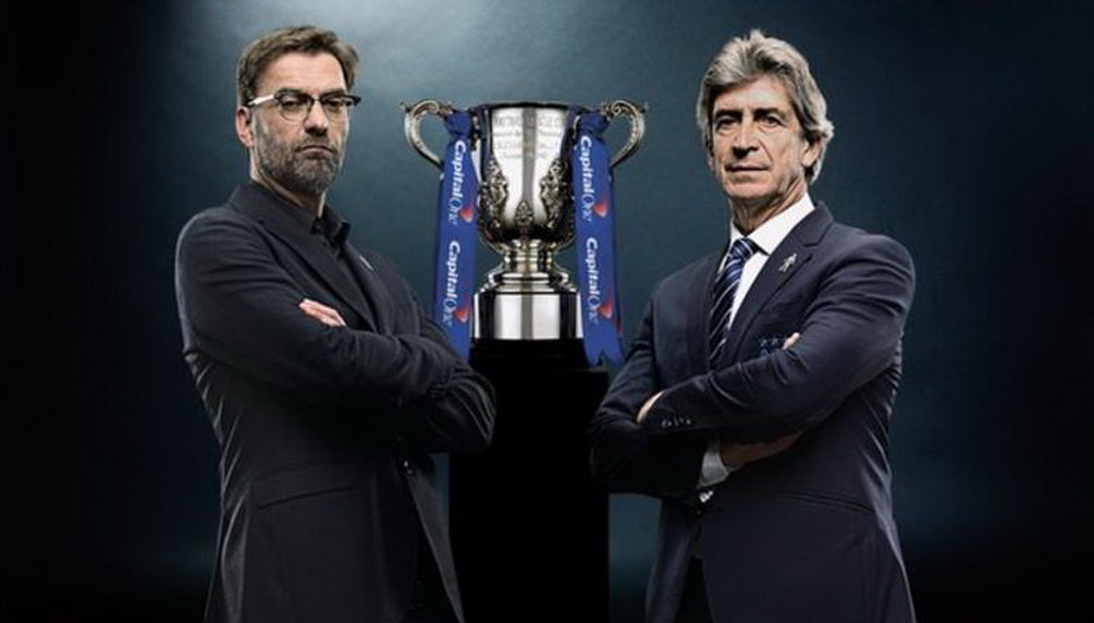 Ông Klopp (trái) hay ông Pellegrini sẽ đoạt chức vô địch Capital One Cup? Ảnh: PA