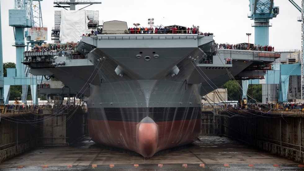 The USS Gerald R. Ford before launching - Photo: Newport News