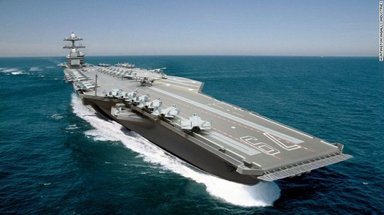 Graphic of the USS John F. Kennedy. The ship started construction in August 2015 - Photo: CNN