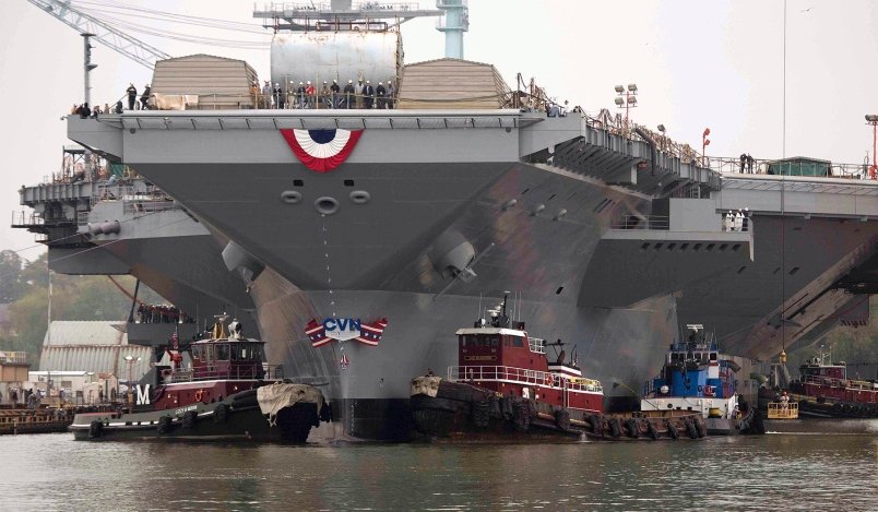 Launching the USS Gerald R. Ford - Photo: Newport News
