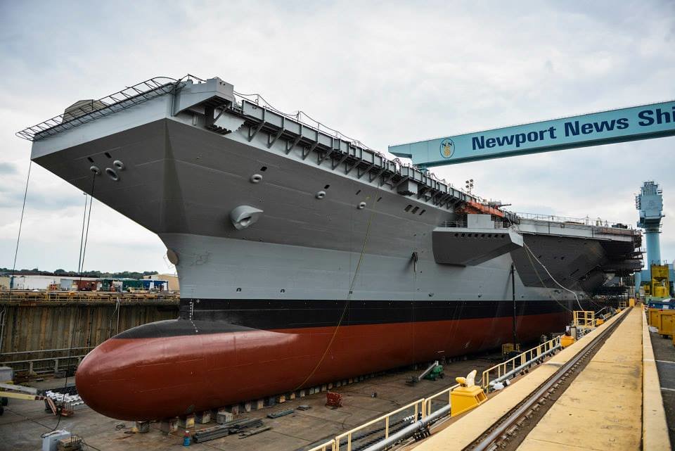 The USS Gerald R. Ford before launching - Photo: Newport News