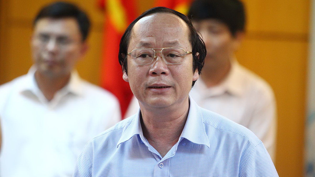 Thứ trưởng Bộ TN-MT Võ Tuấn Nhân chủ trì buổi họp báo - Ảnh: Nguyễn Khánh