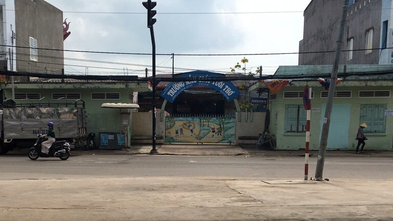 Địa điểm trường mầm non tại thị xã La Gi nơi xảy ra vụ bắt cóc - Ảnh: QUANG HƯNG