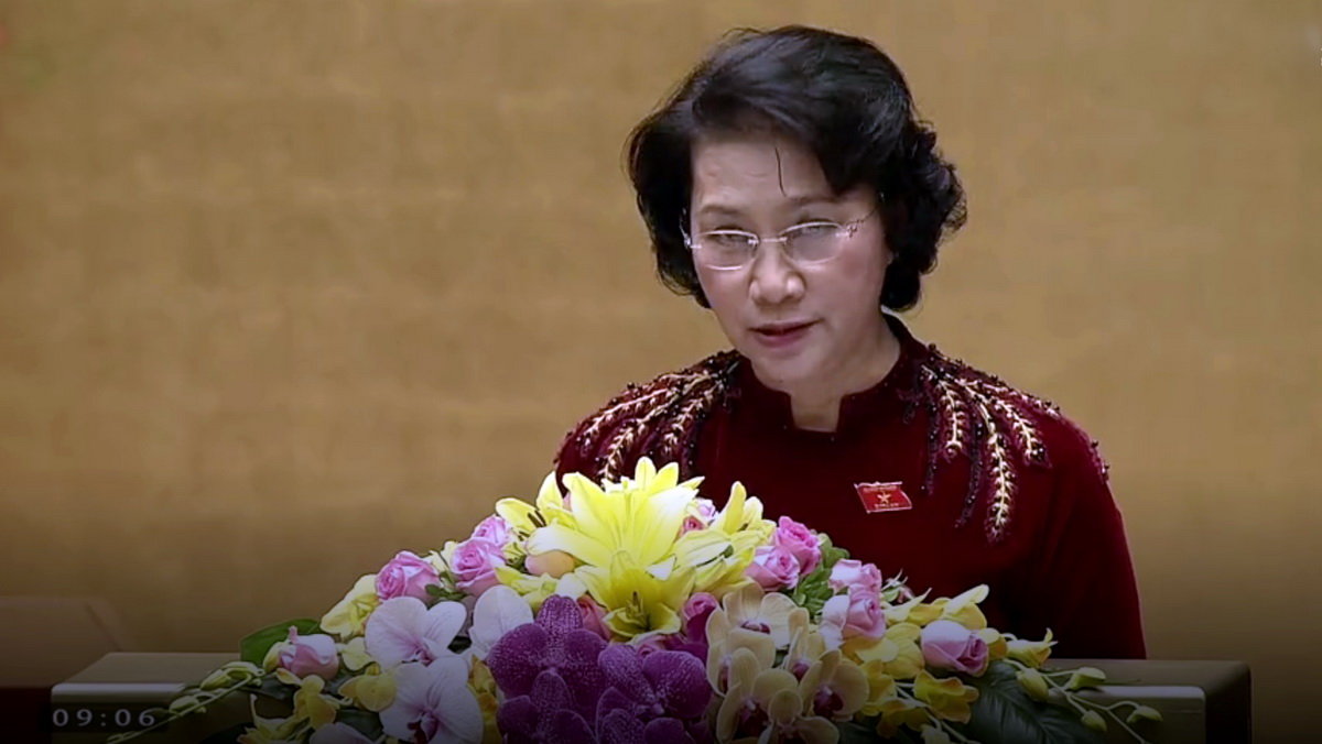 Chủ tịch Quốc hội Nguyễn Thị Kim Ngân phát biểu khai mạc phiên họp ngày 20-10