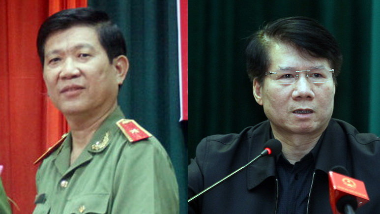 Thiếu tướng Nguyễn Văn Sơn (trái) và ông Nguyễn Quốc Cường (phải)
