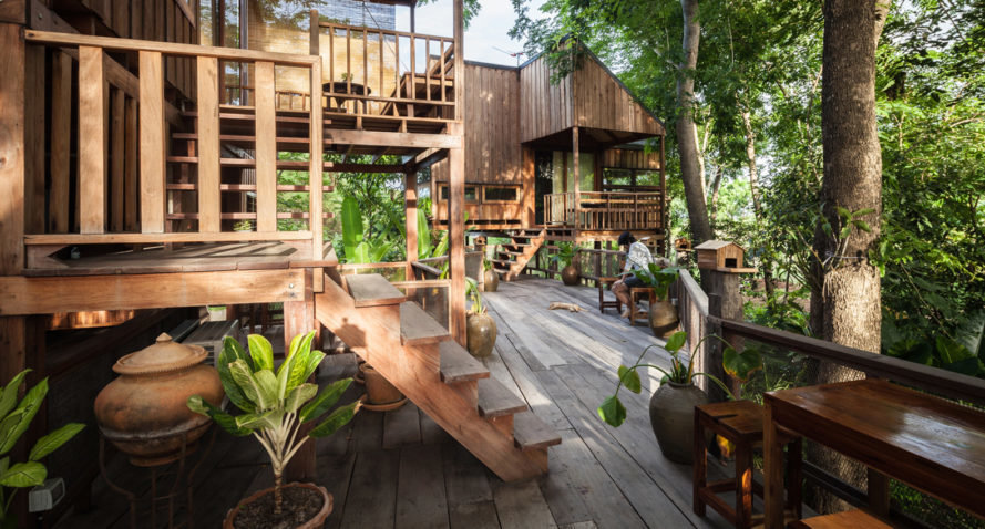 Khám phá khu nhà sàn giữa vườn cây xanh mướt ở Thái Lan
