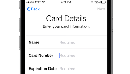 Trang điền thông tin thẻ tín dụng của Apple Pay - Ảnh: Arstechnica