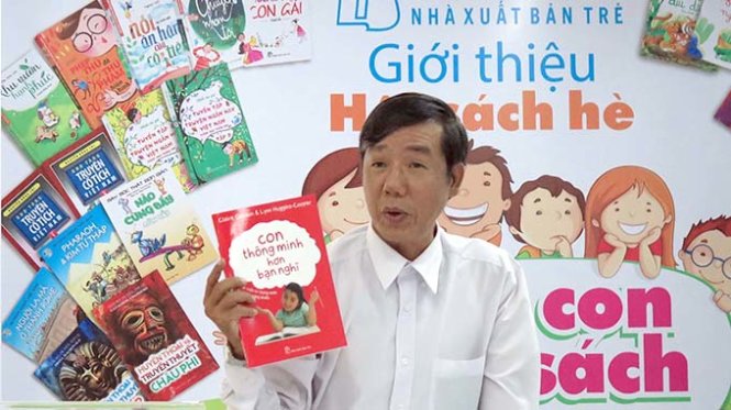 Anh Nguyễn Thế Truật tại buổi họp báo giới thiệu Hội sách hè 2014 của NXB Trẻ - Ảnh: Lam Điền
