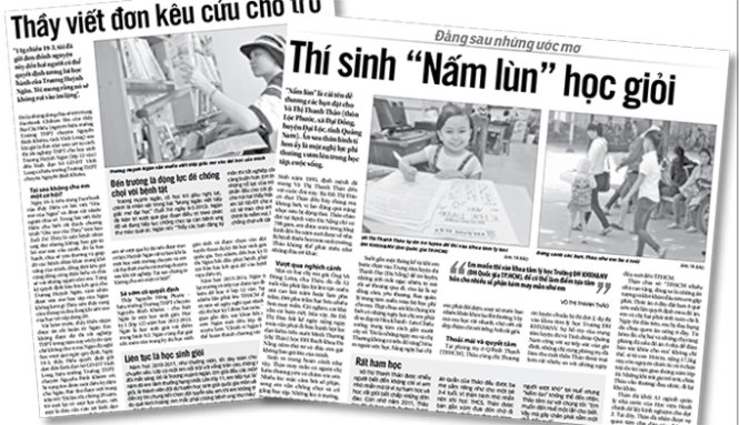 Hai bài báo về Trương Huỳnh Ngân và Võ Thị Thanh Thảo trên Tuổi Trẻ ngày 25-3 và 9-7