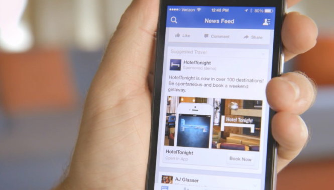 Facebook gia tăng các hình thức quảng cáo trên ứng dụng di động, bao gồm video quảng cáo - Ảnh: VentureBeat