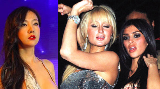 Can Lộ Lộ (Trung Quốc, trái), Paris Hilton và Kim Kardashian (Mỹ, phải), vụt lên thành ngôi sao giải trí bằng cách “khoe thân” và liên quan đến clip sex bị phát tán. Ảnh: popuplar