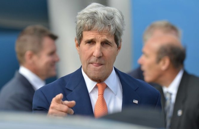 Ngoại trưởng Mỹ John Kerry công bố việc thành lập liên minh chống IS - Ảnh: Reuters