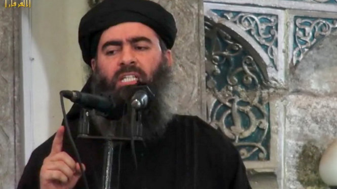 Thủ lĩnh IS Abu Bakr al-Baghdadi - Ảnh:Mirror