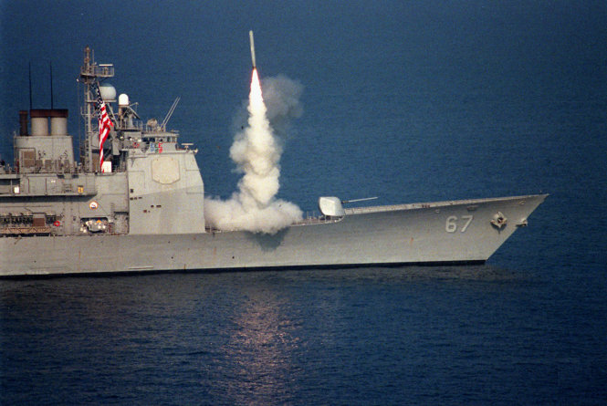 Một tên lửa Tomahawk của Mỹ rời bệ phóng - Ảnh: wikimedia.org