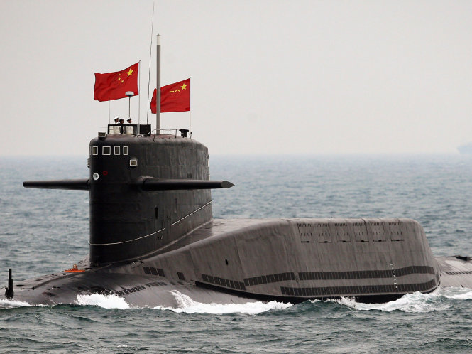 Tàu ngầm Trung Quốc sử dụng động cơ do Đức sản xuất - Ảnh: Washington Times