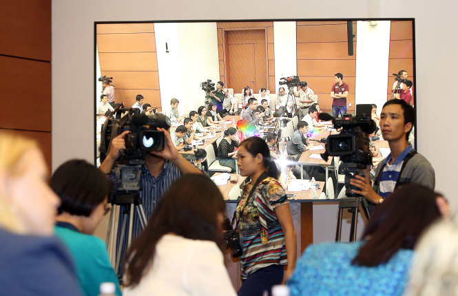Họp báo công bố chương trình kỳ họp thứ 8 - Ảnh: Việt Dũng