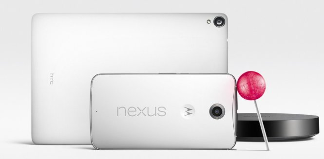 Bộ ba sản phẩm Nexus 9, Nexus 6 và Nexus Player sẽ là những thiết bị dùng Android Lollipop đầu tiên