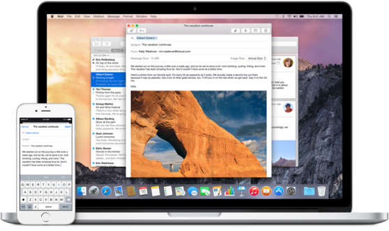 Handoff, một tính năng khác cho phép người dùng xử lý công việc nối tiếp giữa các thiết bị Mac dùng Yosemite và iPhone hay iPad dùng iOS 8