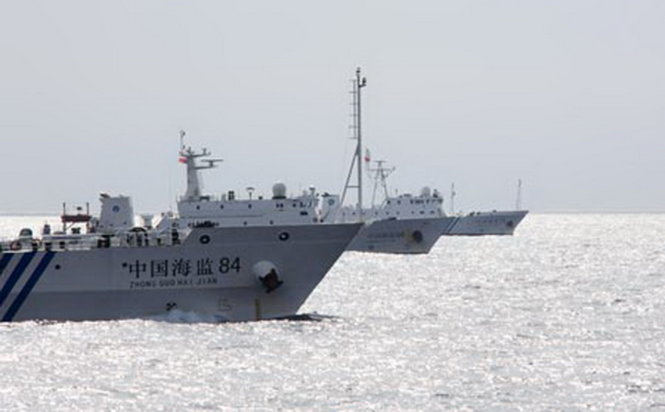 Tàu tuần tra Trung Quốc tại bãi Chữ Thập hồi 7-2012 - Ảnh: THX