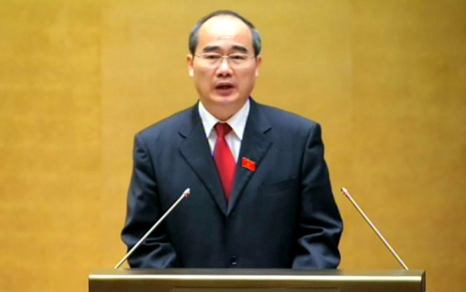  Chủ tịch Ủy ban Trung ương Mặt trận tổ quốc Việt Nam Nguyễn Thiện Nhân trình bày trước Quốc hội trong Kỳ họp thứ 8, Quốc Hội khóa XIII