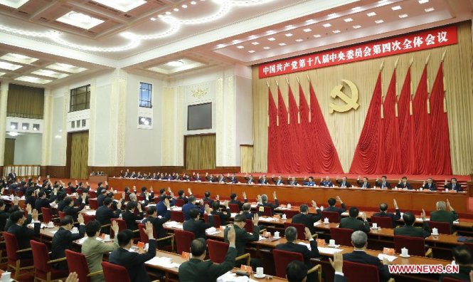 Quang cảnh Hội nghị trung ương IV đảng Cộng sản Trung Quốc. Ảnh: Tân Hoa xã
