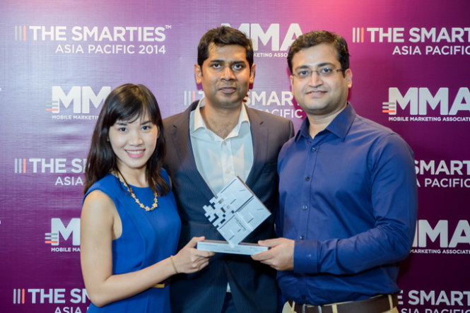 Các chủ nhân của giải thưởng Smarties, tôn vinh trong ngành Tiếp thị Di động (mobile marketing) do MMA khởi xướng - Ảnh: MMA