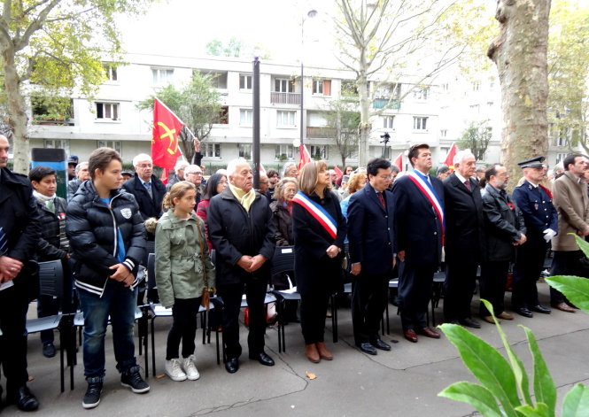 Quang cảnh lễ tưởng niệm Huỳnh Khương An tại Paris - Ảnh: L.P.TÂN