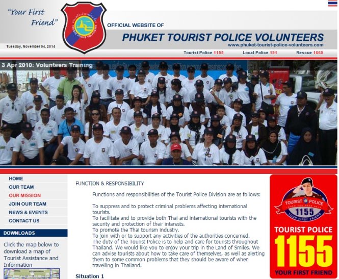 Trang web của đội “cảnh sát du lịch tình nguyện” tại Phuket (Thái Lan)