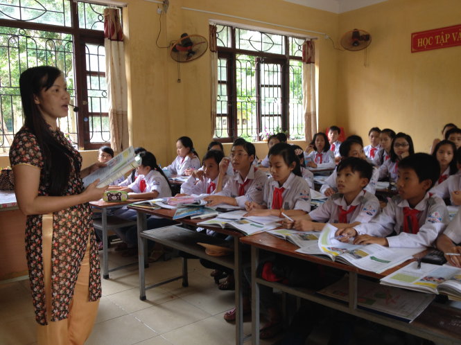 Một tiết học tiếng Anh ở Trường THCS thị trấn Neo (Bắc Giang) - Ảnh: Vĩnh Hà