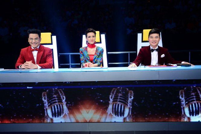 Ba giám khảo (từ trái qua): Thanh Bạch, Bảo Lan và Quang Linh - Ảnh: Quang Định