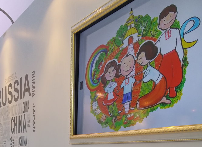 Các tác phẩm Doodle của trẻ em từ các quốc gia khác được Google giới thiệu ngày 26-11 - Ảnh: T.Trực
