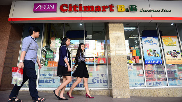 Siêu thị Aeon Citimart trên đường Nguyễn Thị Minh Khai, Q.1, TP.HCM (ảnh chụp trưa 4-12) - Ảnh: Q.Định