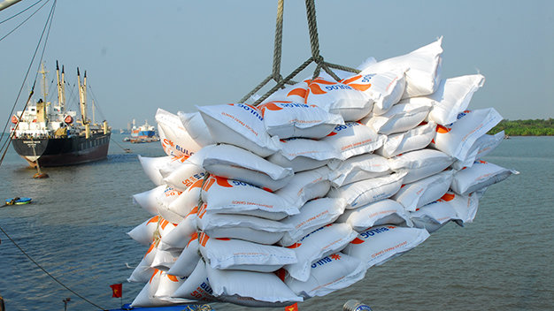 Xuất khẩu gạo tại cảng Sài Gòn, TP.HCM - Ảnh: H.T.V.