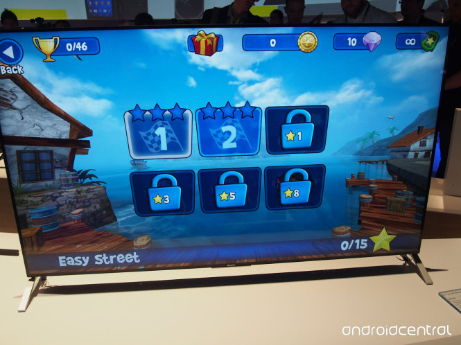 Chơi game trên tivi Bravia X900C dùng Android TV - Ảnh: Android Central
