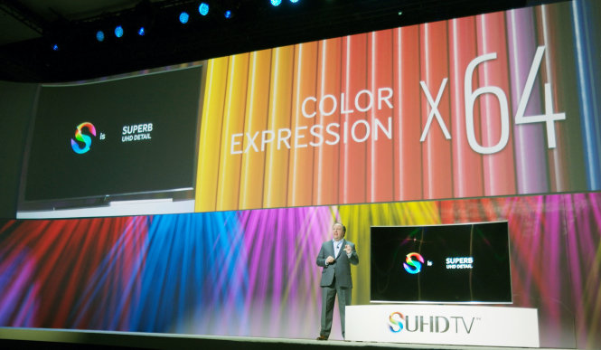 Các mẫu tivi cao cấp SUHD được Samsung giới thiệu tại CES 2015 - Ảnh: Samsung
