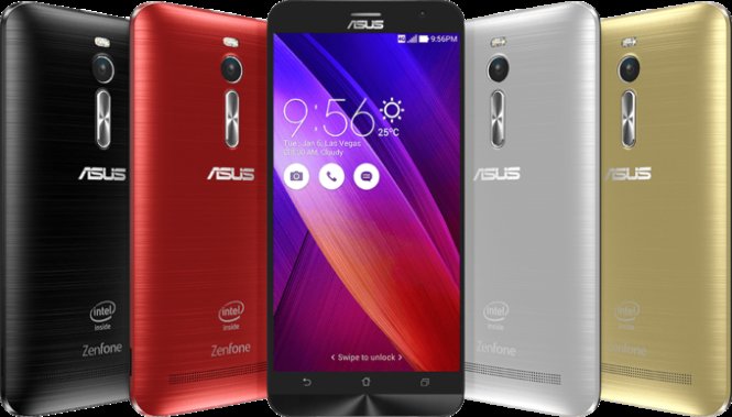 Asus Zenfone 2 có nhiều màu chọn lựa, thiết kế sơn phủ kim loại vân chống xước - Ảnh: PhoneArena