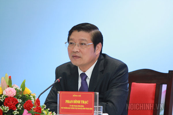 Ông Phan Đình Trạc chủ trì Hội nghị tổng kết công tác năm 2014 của Ban (ngày 21-1-2015)