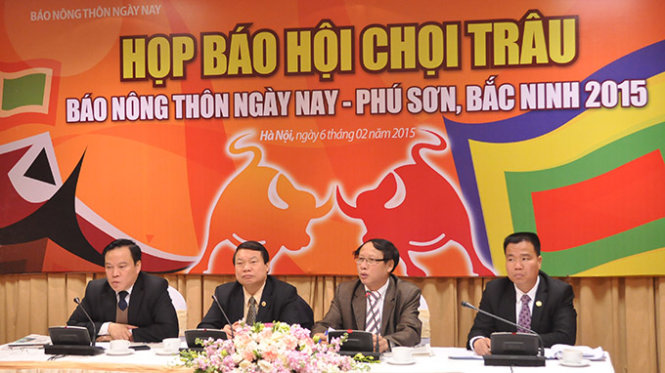 Họp báo công bố hội chọi trâu 2015 lần đầu được tổ chức tại tỉnh Bắc Ninh