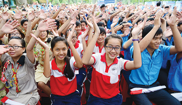 Các bạn đoàn viên, thanh niên tham dự ngày hội thanh niên 2014 tại công viên Tao Đàn, Q.1, TP.HCM - Ảnh: Quang Định