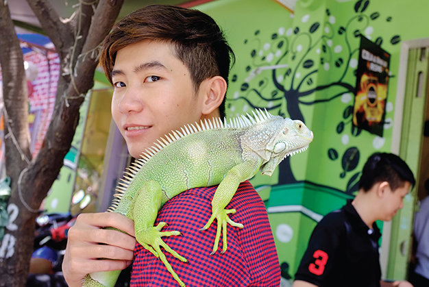 Những con thú cưng trèo vai bá cổ đồng hành cùng chủ nhân đến không gian cà phê