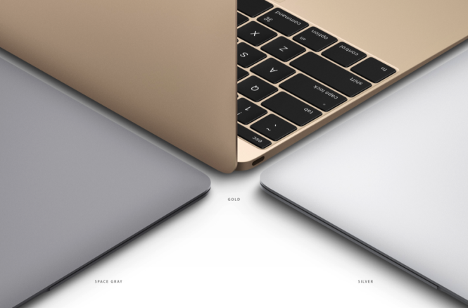 Ba màu xám không gian, bạc và vàng của MacBook 12-inch mới - Ảnh: Apple