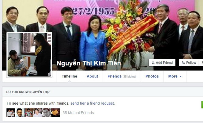 Fanpage của Bộ trưởng Y tế  Nguyễn Thị Kim Tiến