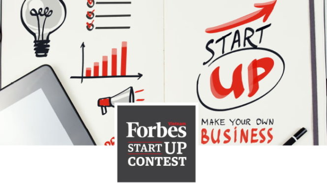 Banner cuộc thi khởi nghiệp của Forbes VN
