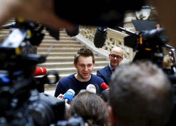 Max Schrems tại một phiên tòa chống lại Facebook ở Vienna, Áo trong tháng 4.2014 vừa qua - Ảnh: Reuters