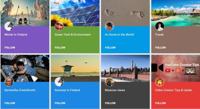 Những bộ sưu tập nội dung (Collections) đầu tiên của người dùng Google+ - Ảnh: Softpedia