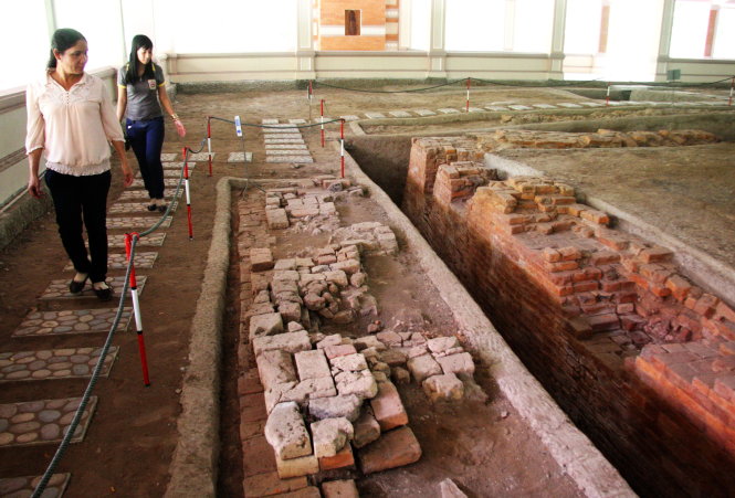 Một góc khu di tích Gò Minh Sư đã được khai quật - Ảnh: V.Tr.