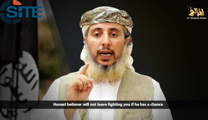 Nasr bin Ali al-Ansi trong đoạn băng video - Ảnh: sfgate.com