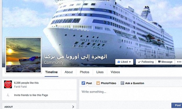 Một trang Facebook của bọn buôn người với quảng cáo là tàu du lịch sang trọng - Ảnh: Guardian