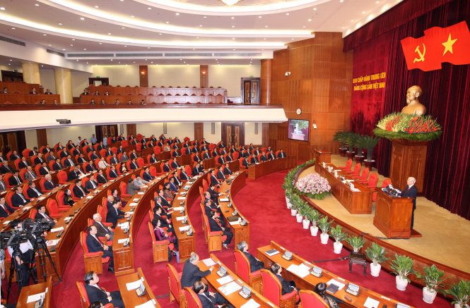 Chiều 7-5, lễ bế mạc Hội nghị lần thứ 11 Ban Chấp hành Trung ương Đảng Cộng sản Việt Nam khóa XI được tổ chức tại trụ sở Trung ương Đảng. Trong ảnh: quang cảnh bế mạc hội nghị - Ảnh: TTXVN